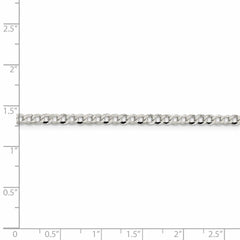 Abgeschrägte Panzerkette aus Sterlingsilber, 3,2 mm