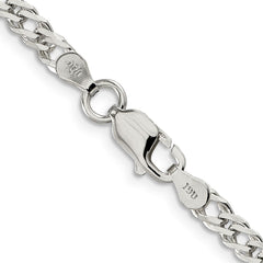 Sterling Silver 4mm Beveled Curb Chain