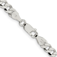 Sterling Silver 4.5mm Beveled Curb Chain