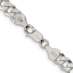 Sterling Silver 6mm Beveled Curb Chain