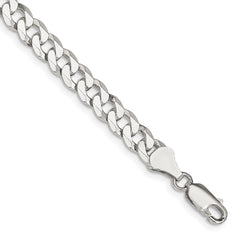 Sterling Silver 6mm Beveled Curb Chain