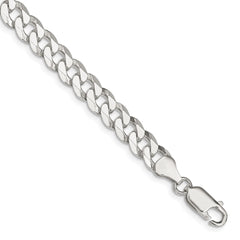 Sterling Silver 7mm Beveled Curb Chain