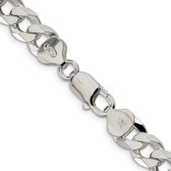 Sterling Silver 8.5mm Beveled Curb Chain