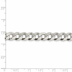 Sterling Silver 8.5mm Beveled Curb Chain