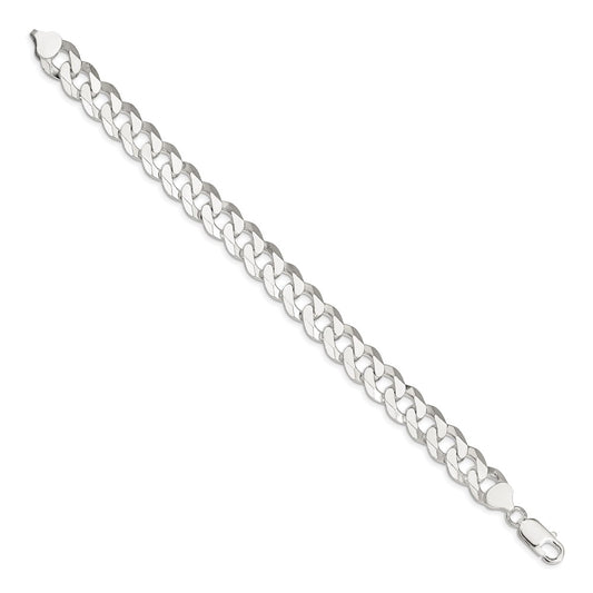 Sterling Silver 10.6mm Beveled Curb Chain