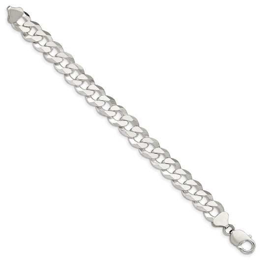 Sterling Silver 12.30mm Beveled Curb Chain