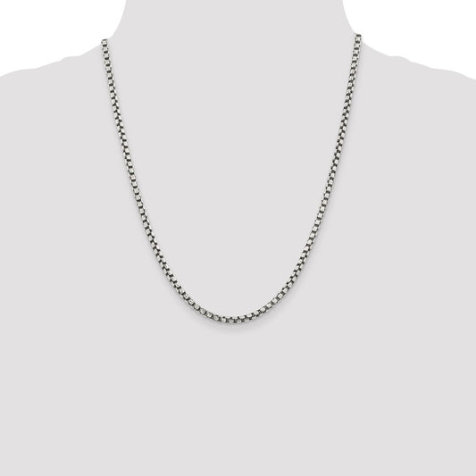 Sterling Silver 3.5mm Antiqued Fancy Chain