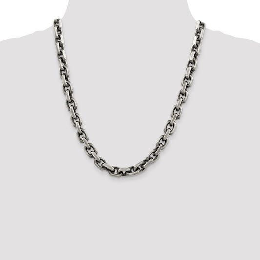 Sterling Silver Antiqued Cable Chain