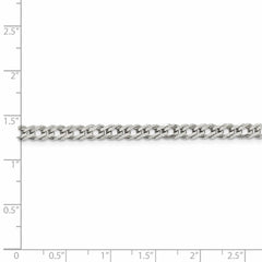 Sterling Silver 4.25mm Diamond-cut Flat Link Curb Chain