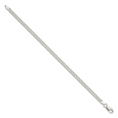 Sterling Silver 4.25mm Diamond-cut Flat Link Curb Chain