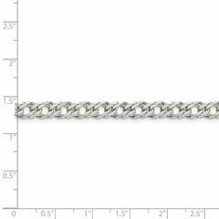 5,25 mm dicke Panzerkette aus Sterlingsilber mit flachen Gliedern und Diamantschliff