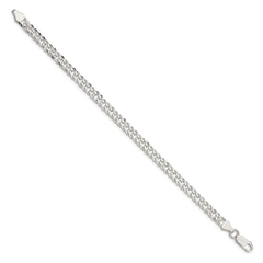 Sterling Silver 5.25mm Diamond-cut Flat Link Curb Chain