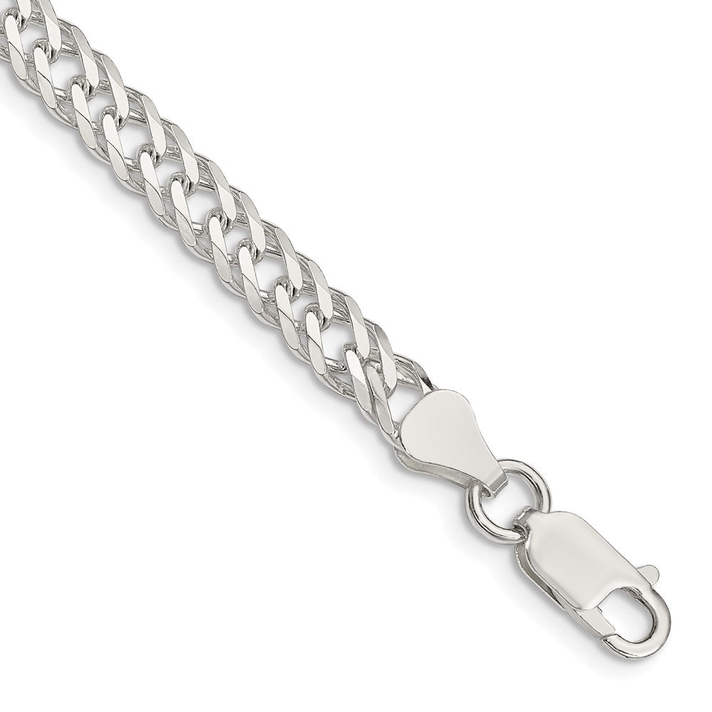 Sterling Silver 5.25mm Diamond-cut Flat Link Curb Chain