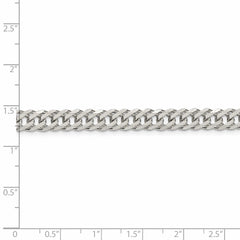 6,25 mm dicke Panzerkette aus Sterlingsilber mit flachen Gliedern und Diamantschliff