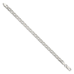 Sterling Silver 6.25mm Diamond-cut Flat Link Curb Chain