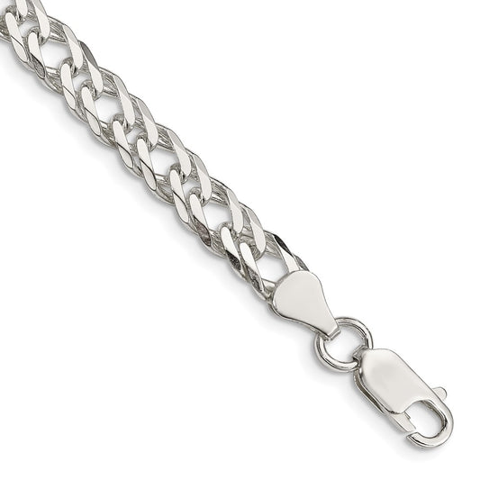 Sterling Silver 6.25mm Diamond-cut Flat Link Curb Chain