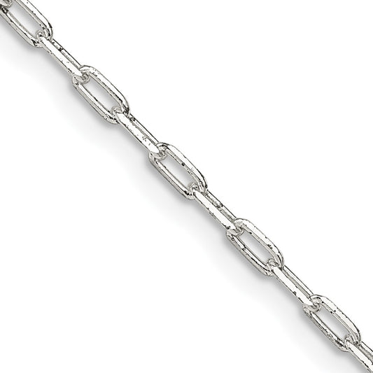 Sterling Silver 2mm Elongated Open Link Cable Chain