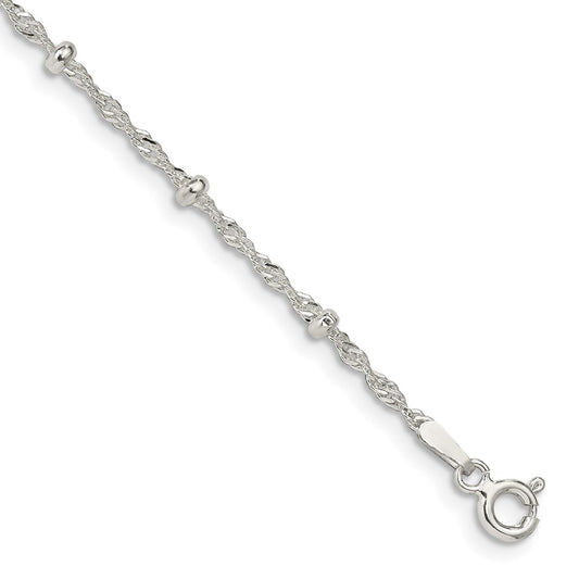 Sterling Silver 2.50mm Singapore w/ Beads Chain