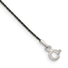 Ruthenium-plated Sterling Silver .75mm Twisted Tight Wheat Chain