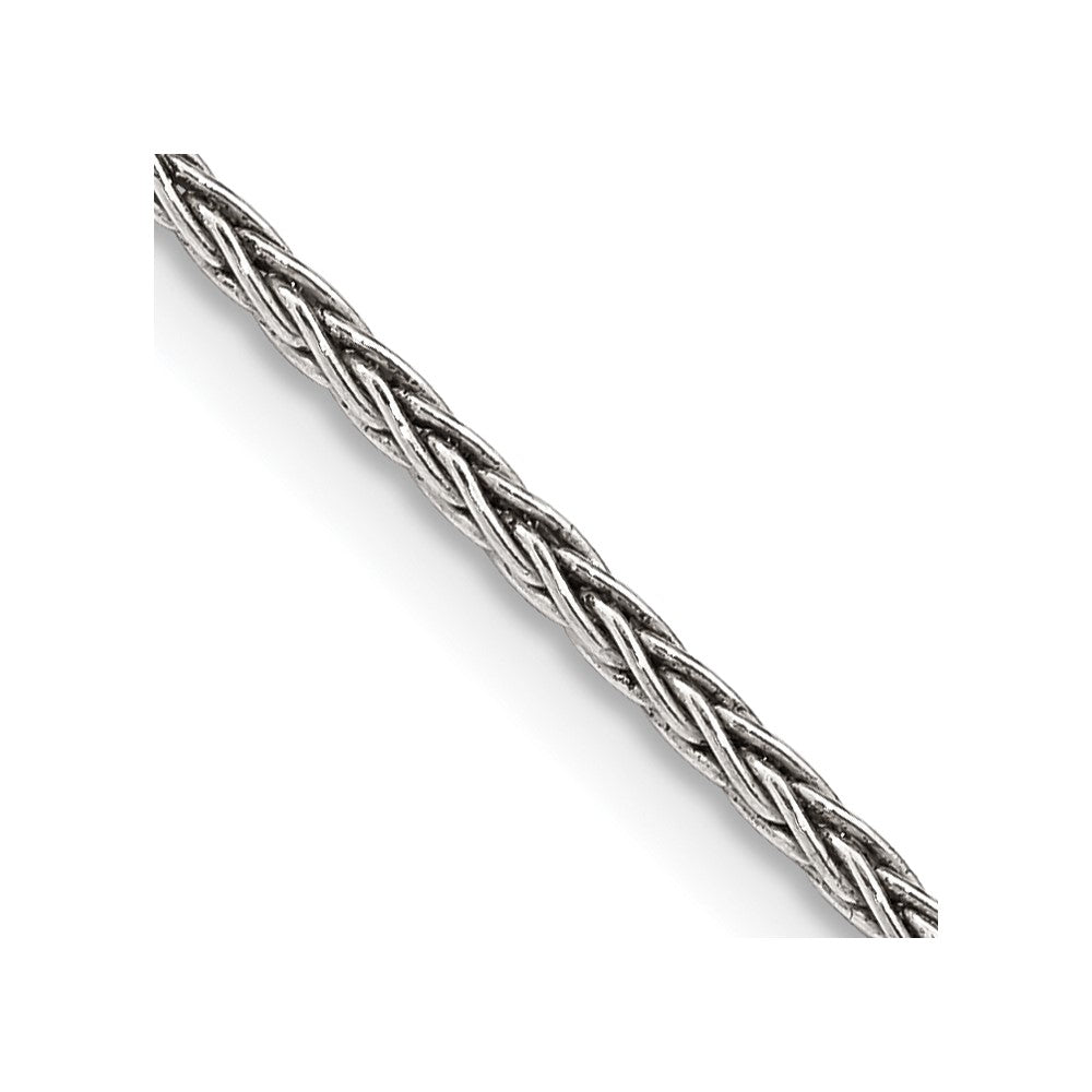 Sterling Silver Solid 1.6mm Antiqued Square Spiga Chain