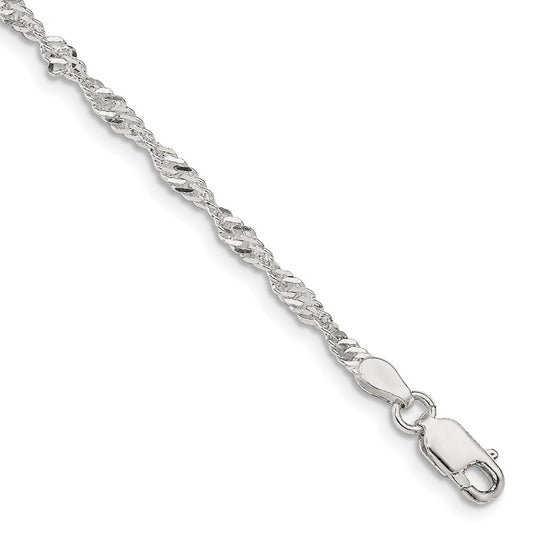 Sterling Silver 2.25mm Singapore Chain