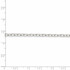 Cadena tipo cable ovalada de plata de ley de 3,40 mm