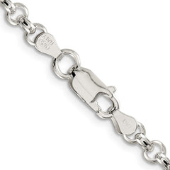 Sterling Silver 4.75mm Half Round Rolo Chain