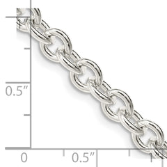 Cadena tipo cable de plata de ley de 6,10 mm