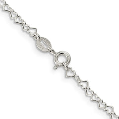 Cadena de eslabones de corazón elegante de plata de ley de 3,5 mm