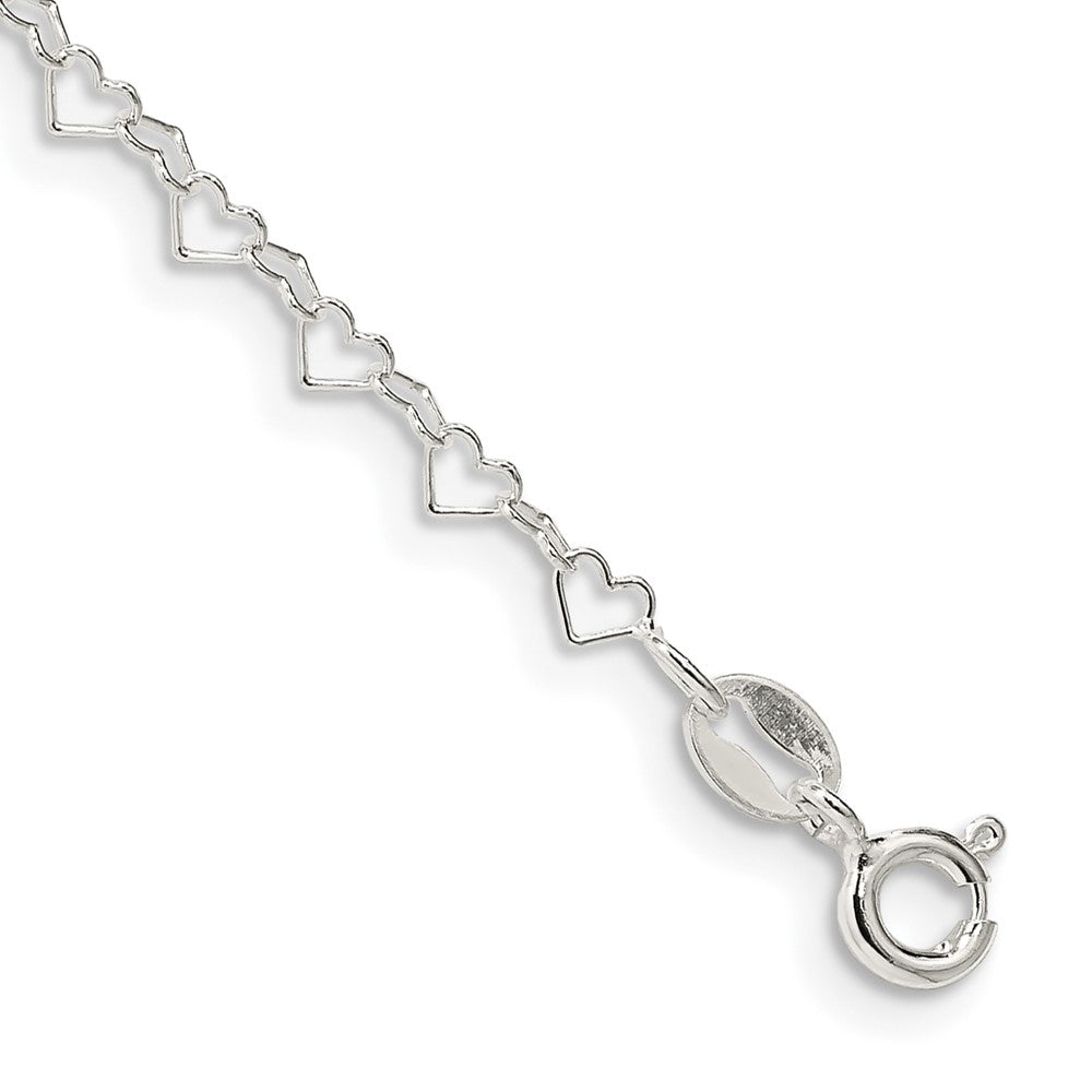 Sterling Silver 3.5mm Fancy Heart Link Chain