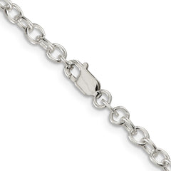 Sterling Silver 3.75mm Oval cable chain