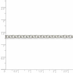 Cadena tipo cable ovalada de plata de ley de 3,75 mm