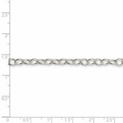 Cadena tipo cable ovalada de plata de ley de 5,3 mm