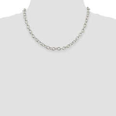 Sterling Silver 6.8mm Oval cable chain