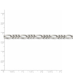 Rhodium-plated Silver 5.25mm Figaro Chain