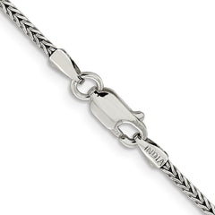 Sterling Silver 2mm Diamond-cut Round Franco Chain