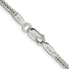 Sterling Silver 2.5mm Diamond-cut Round Franco Chain