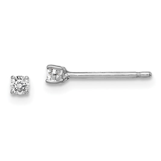 Rhodium-plated Sterling Silver Madi K 2.5mm Round CZ Stud Earrings