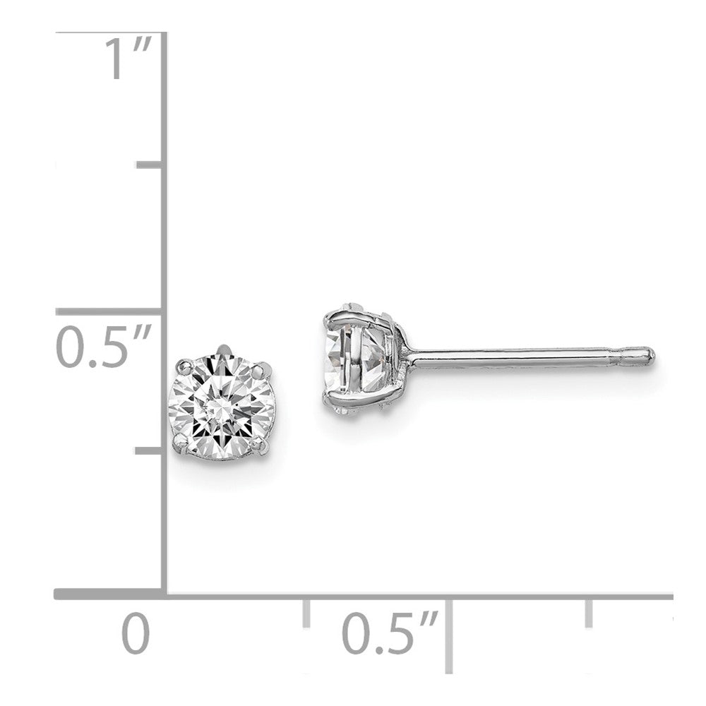 Rhodium-plated Sterling Silver Madi K 5mm Round CZ Stud Earrings