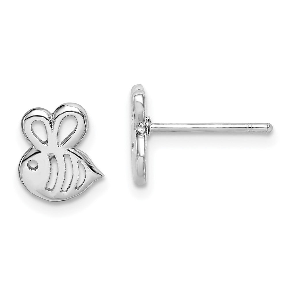 Rhodium-plated Silver Madi K Bumble Bee Post Earrings