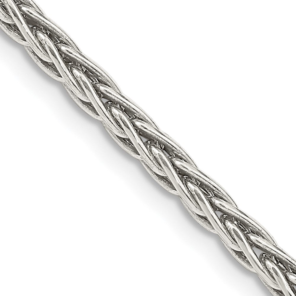 Sterling Silver Solid 3.25mm Antiqued Square Spiga Chain