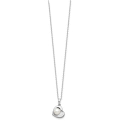 Rhodium-plated Silver 4-7mm FWC Pearl 17.5in Heart Necklace Earring Set