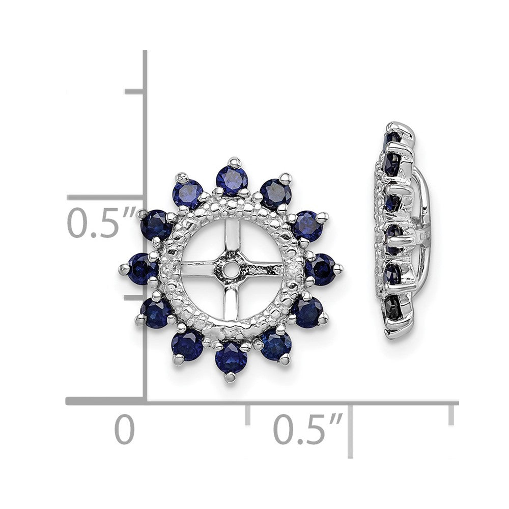 Rhodium-plated Sterling Silver Diamond & Created Sapphire Earrings Jacket