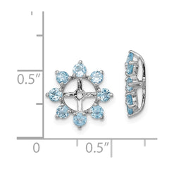 Rhodium-plated Sterling Silver Swiss Blue Topaz Earrings Jacket