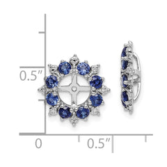 Rhodium-plated Sterling Silver Diamond & Created Sapphire Earrings Jacket