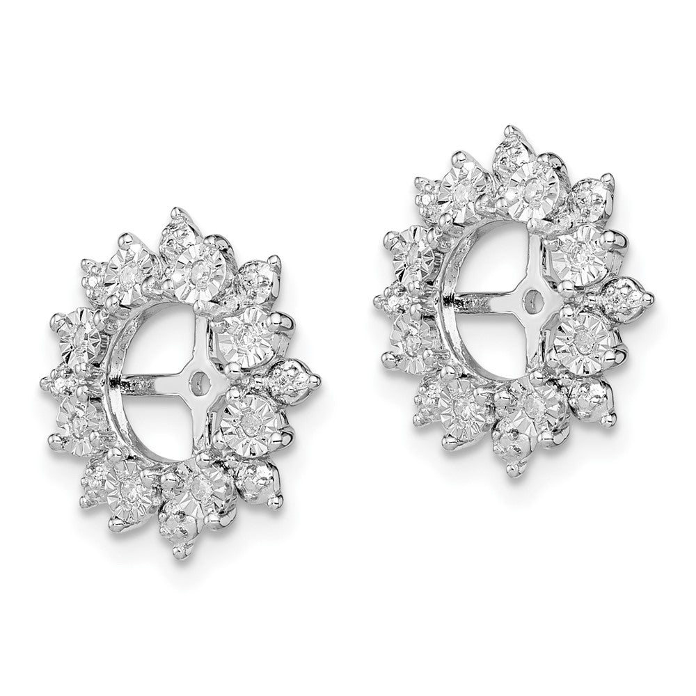 Rhodium-plated Sterling Silver Diamond Earrings Jacket