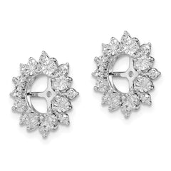 Rhodium-plated Sterling Silver Diamond Earrings Jacket