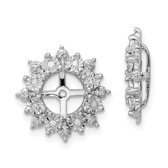 Rhodium-plated Sterling Silver Diamond Earrings Jacket