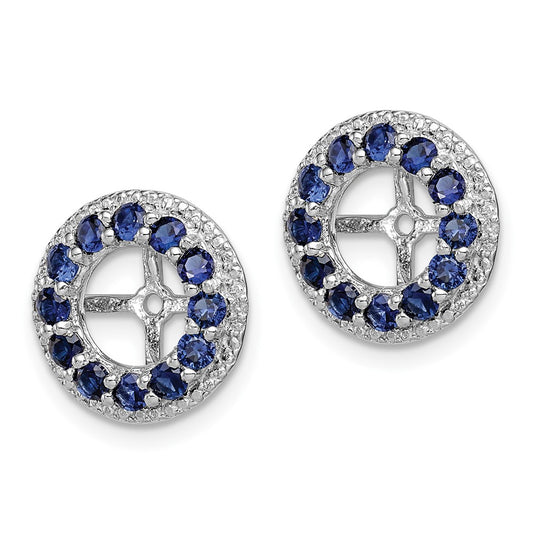 Rhodium-plated Sterling Silver Diamond & Created Sapphire Earrings Jacket