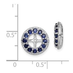 Rhodium-plated Sterling Silver Diamond & Created Sapphire Earrings Jacket